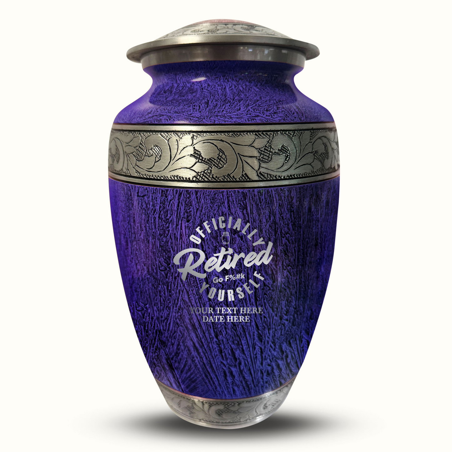 Custom Large Cremation Urn for Human Ashes - Elevate Collection - Funny Office Design - Distressed Finish - 200 Cubic Inch