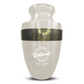 Personalized Adult Cremation Urn with Custom Engraved Name, Date and Funny Office Design Metal Aluminum Vessel for Ashes and Remains | Elite Collection with Gold Inlay | 200 Cubic Inch