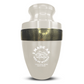 Personalized Adult Cremation Urn with Custom Engraved Name, Date and Dark Humor Design Metal Aluminum Vessel for Ashes and Remains | Elite Collection with Gold Inlay | 200 Cubic Inch