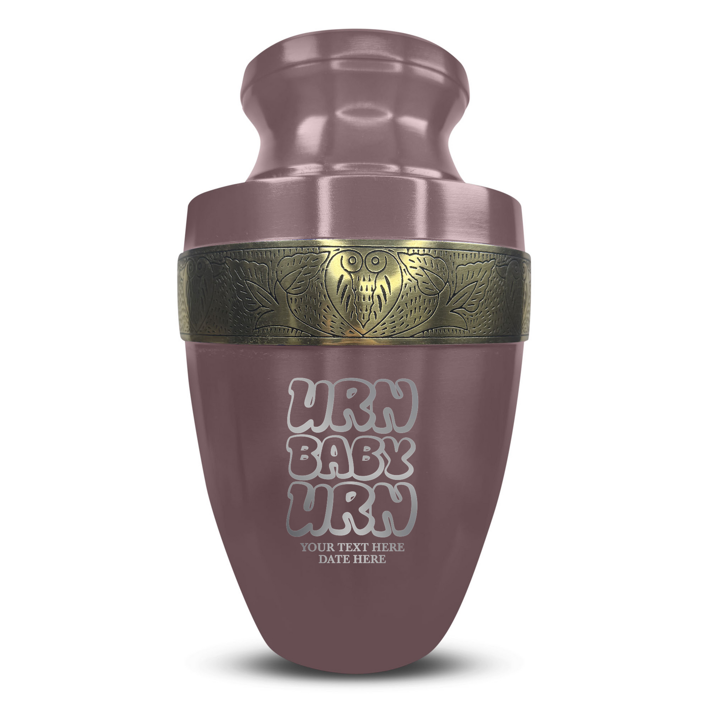 Personalized Adult Cremation Urn with Custom Engraved Name, Date and Dark Humor Design Metal Aluminum Vessel for Ashes and Remains | Elite Collection with Gold Inlay | 200 Cubic Inch