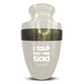 Personalized Adult Cremation Urn with Custom Engraved Name, Date and Dark Humor Design Metal Aluminum Vessel for Ashes and Remains | Elite Collection with Gold Inlay | 200 Cubic Inch