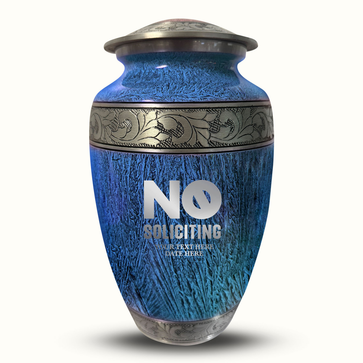 Custom Large Cremation Urn for Human Ashes - Elevate Collection - Funny Office Design - Distressed Finish - 200 Cubic Inch