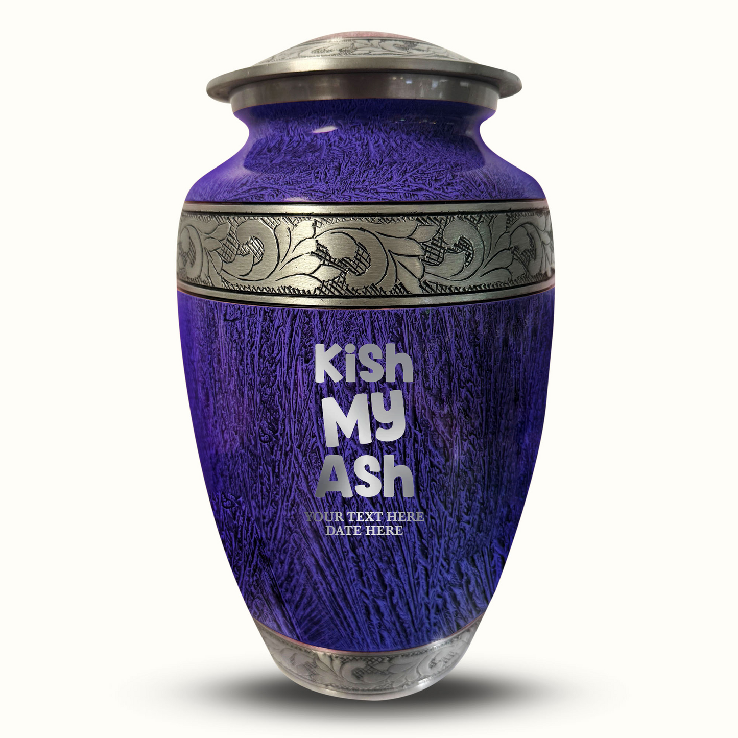 Custom Large Cremation Urn for Human Ashes - Elevate Collection - Dark Humor Design - Distressed Finish - 200 Cubic Inch