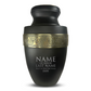 Personalized Adult Cremation Urn with Custom Engraved Name, Date and Funny Urn Design Metal Aluminum Vessel for Ashes and Remains | Elite Collection with Gold Inlay | 200 Cubic Inch