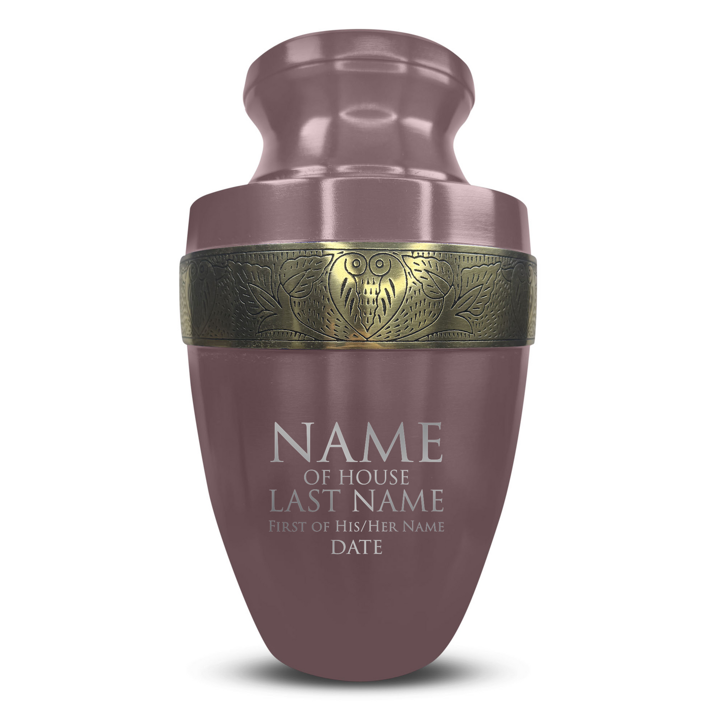 Personalized Adult Cremation Urn with Custom Engraved Name, Date and Funny Urn Design Metal Aluminum Vessel for Ashes and Remains | Elite Collection with Gold Inlay | 200 Cubic Inch