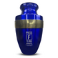 Personalized Adult Cremation Urn with Custom Engraved Name, Date and Funny Gaming Design Metal Aluminum Vessel for Ashes and Remains | Elite Collection with Gold Inlay | 200 Cubic Inch