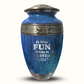 Custom Large Cremation Urn for Human Ashes - Elevate Collection - Dark Humor Design - Distressed Finish - 200 Cubic Inch