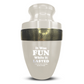 Personalized Adult Cremation Urn with Custom Engraved Name, Date and Dark Humor Design Metal Aluminum Vessel for Ashes and Remains | Elite Collection with Gold Inlay | 200 Cubic Inch