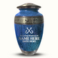 Custom Large Cremation Urn for Human Ashes - Elevate Collection - Funny Fishing Design - Distressed Finish - 200 Cubic Inch