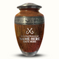 Custom Large Cremation Urn for Human Ashes - Elevate Collection - Funny Fishing Design - Distressed Finish - 200 Cubic Inch