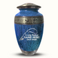 Custom Large Cremation Urn for Human Ashes - Elevate Collection - Funny Fishing Design - Distressed Finish - 200 Cubic Inch