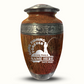 Custom Large Cremation Urn for Human Ashes - Elevate Collection - Funny Fishing Design - Distressed Finish - 200 Cubic Inch