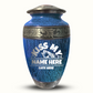 Custom Large Cremation Urn for Human Ashes - Elevate Collection - Funny Fishing Design - Distressed Finish - 200 Cubic Inch