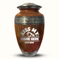Custom Large Cremation Urn for Human Ashes - Elevate Collection - Funny Fishing Design - Distressed Finish - 200 Cubic Inch