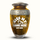 Custom Large Cremation Urn for Human Ashes - Elevate Collection - Funny Fishing Design - Distressed Finish - 200 Cubic Inch