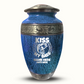 Custom Large Cremation Urn for Human Ashes - Elevate Collection - Funny Fishing Design - Distressed Finish - 200 Cubic Inch