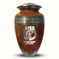 Custom Large Cremation Urn for Human Ashes - Elevate Collection - Funny Fishing Design - Distressed Finish - 200 Cubic Inch