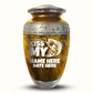 Custom Large Cremation Urn for Human Ashes - Elevate Collection - Funny Fishing Design - Distressed Finish - 200 Cubic Inch