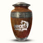 Custom Large Cremation Urn for Human Ashes - Elevate Collection - Funny Fishing Design - Distressed Finish - 200 Cubic Inch