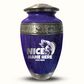 Custom Large Cremation Urn for Human Ashes - Elevate Collection - Funny Fishing Design - Distressed Finish - 200 Cubic Inch