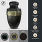 Personalized Adult Human Cremation Urn with Custom Engraved Name Date on Vessel for Ashes and Cremains | Elite Funny Bowling Lover Series with Gold Inlay | 200 Lbs | Black