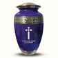 Custom Large Cremation Urn for Human Ashes - Elevate Collection - Memorial Cross Design - Distressed Finish - 200 Cubic Inch