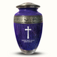 Custom Large Cremation Urn for Human Ashes - Elevate Collection - Memorial Cross Design - Distressed Finish - 200 Cubic Inch