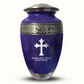 Custom Large Cremation Urn for Human Ashes - Elevate Collection - Memorial Cross Design - Distressed Finish - 200 Cubic Inch