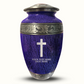 Custom Large Cremation Urn for Human Ashes - Elevate Collection - Memorial Cross Design - Distressed Finish - 200 Cubic Inch
