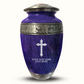 Custom Large Cremation Urn for Human Ashes - Elevate Collection - Memorial Cross Design - Distressed Finish - 200 Cubic Inch