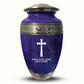 Custom Large Cremation Urn for Human Ashes - Elevate Collection - Memorial Cross Design - Distressed Finish - 200 Cubic Inch