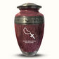 Custom Large Cremation Urn for Human Ashes - Elevate Collection - Rosary Design - Distressed Finish - 200 Cubic Inch