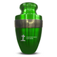 Personalized Adult Cremation Urn with Custom Engraved Name, Date and Funny Tombstone Design Metal Aluminum Vessel for Ashes and Remains | Elite Collection with Gold Inlay | 200 Cubic Inch
