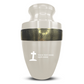 Personalized Adult Cremation Urn with Custom Engraved Name, Date and Funny Tombstone Design Metal Aluminum Vessel for Ashes and Remains | Elite Collection with Gold Inlay | 200 Cubic Inch