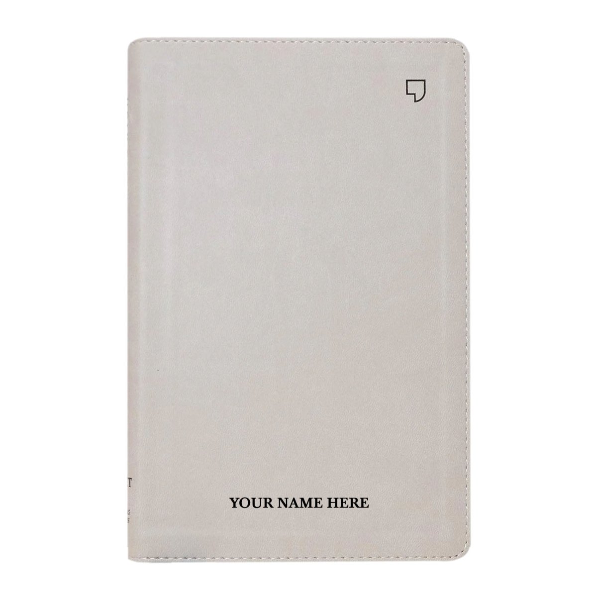 Personalized NET Holy Bible Custom Engraved with Your Name | Medium Print Faux Leather New English Translation Bible with Index Tabs Stone Gray | Shepherds Shelf - Shepherds Shelf