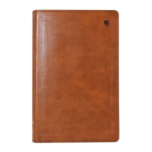Personalized NET Holy Bible Custom with Your Name and Date | Medium Print Faux Leather New English Translation Bible with Index Tabs Brown | Shepherds Shelf - Shepherds Shelf