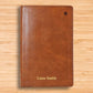 Personalized NET Holy Bible Custom with Your Name and Date | Medium Print Faux Leather New English Translation Bible with Index Tabs Brown | Shepherds Shelf - Shepherds Shelf