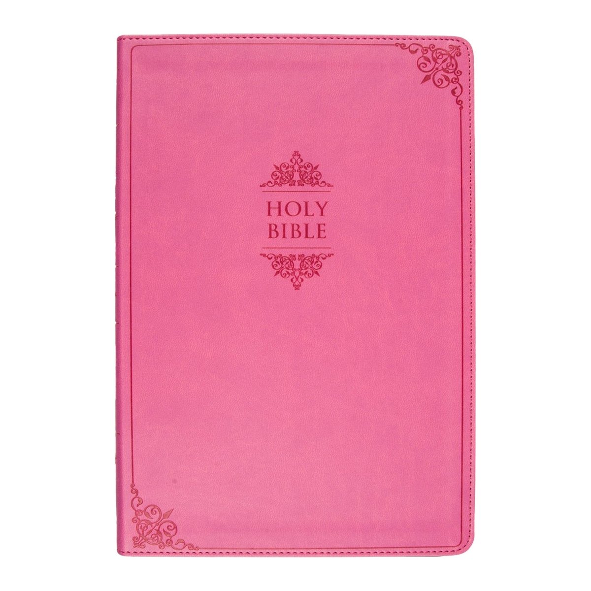 Personalized NIV Thinline Holy Bible Medium Print Size Custom Engraved | Includes Name and Up to 3 Rows of Text on Faux Leather Cover PInk | Shepherds Shelf - Shepherds Shelf