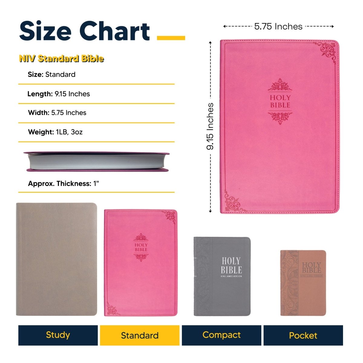 Personalized NIV Thinline Holy Bible Medium Print Size Custom Engraved | Includes Name and Up to 3 Rows of Text on Faux Leather Cover PInk | Shepherds Shelf - Shepherds Shelf